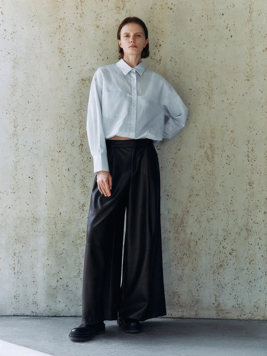 Cropped Button Up Overhead Shirts