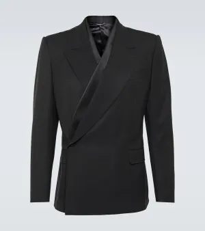 Dolce&Gabbana Asymmetric double-breasted wool-blend blazer