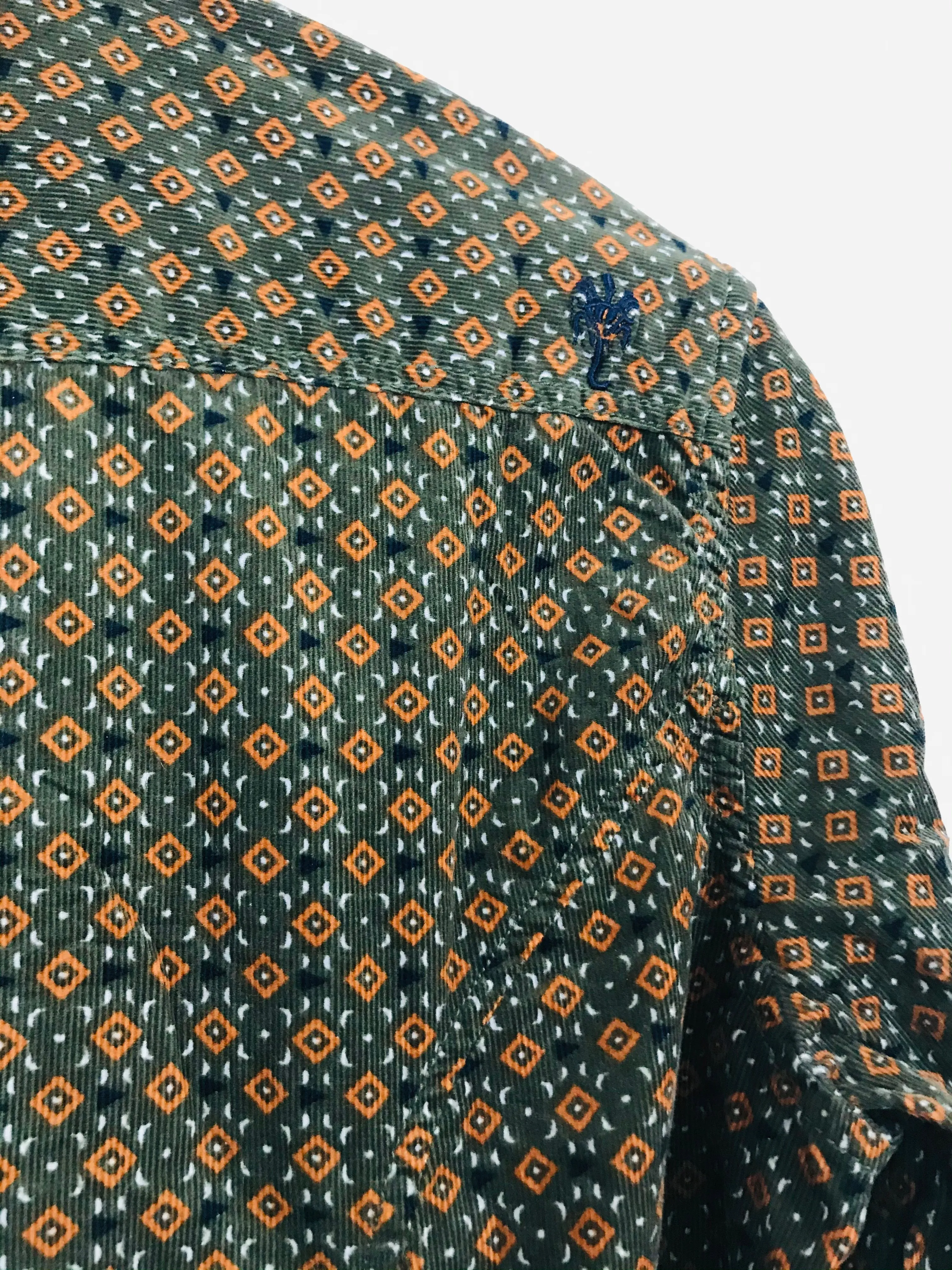 Ganesh Womens Patterned Corduroy Shirt | UK12 | Green