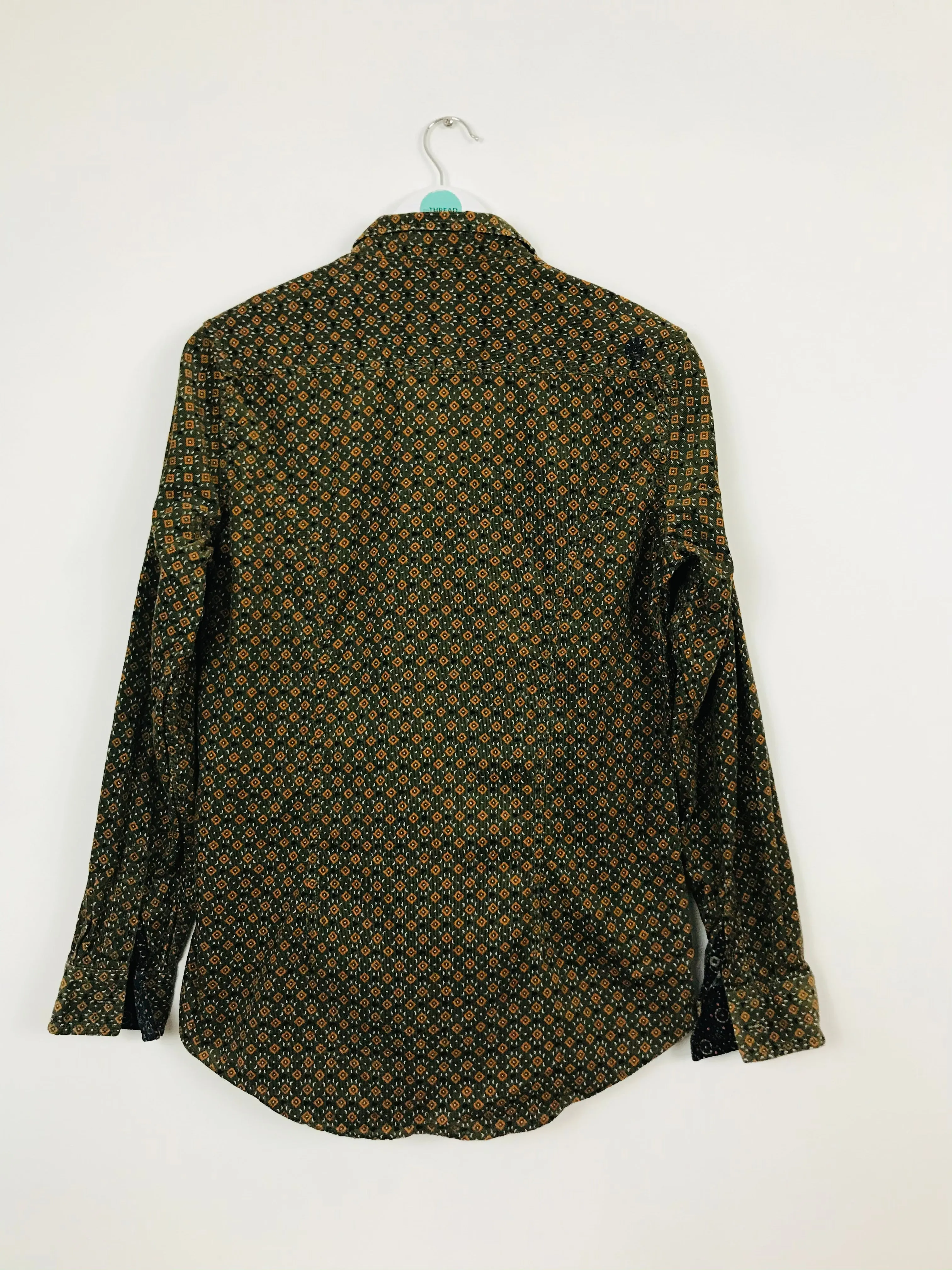 Ganesh Womens Patterned Corduroy Shirt | UK12 | Green