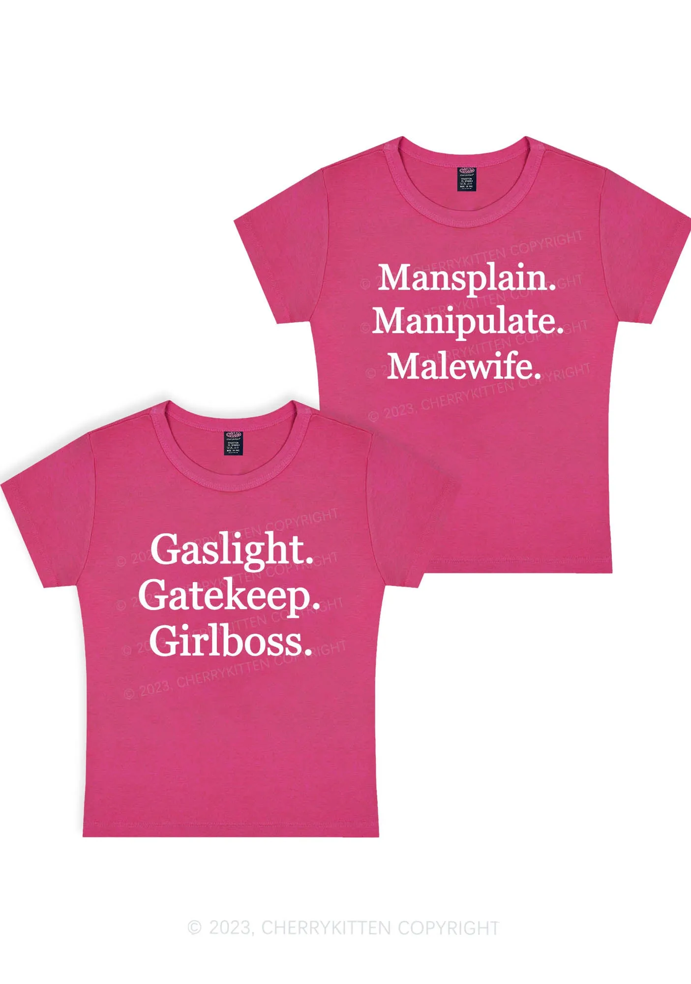 Girlboss Malewife Y2K Baby Tee Cherrykitten
