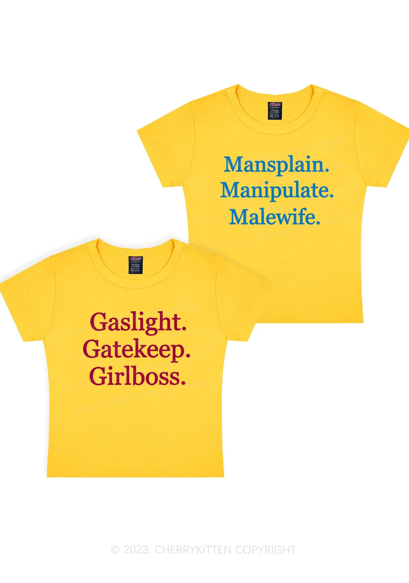 Girlboss Malewife Y2K Baby Tee Cherrykitten
