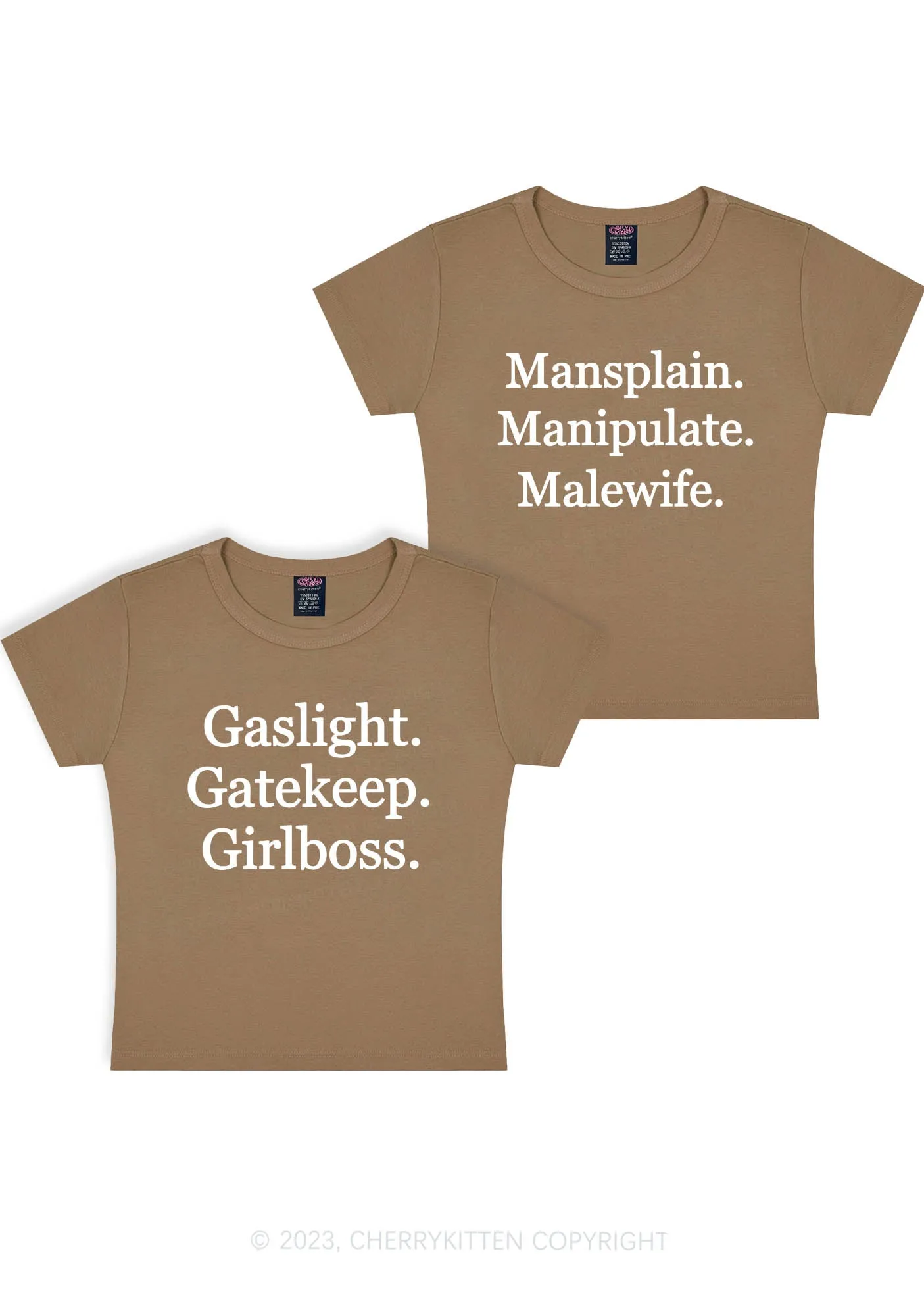 Girlboss Malewife Y2K Baby Tee Cherrykitten