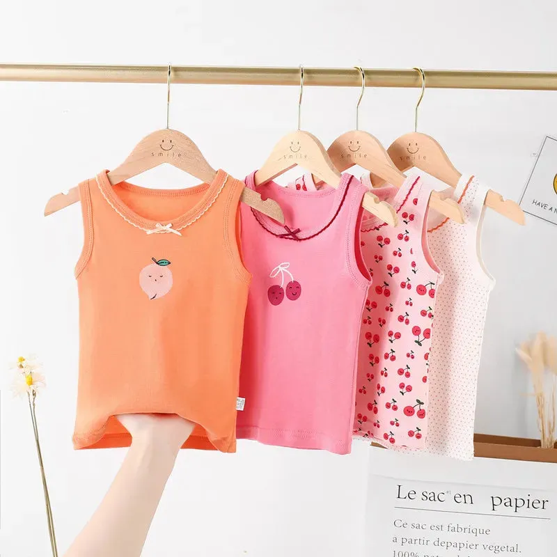 Kids Cotton Multiple Styles Camisole Vests For Summer