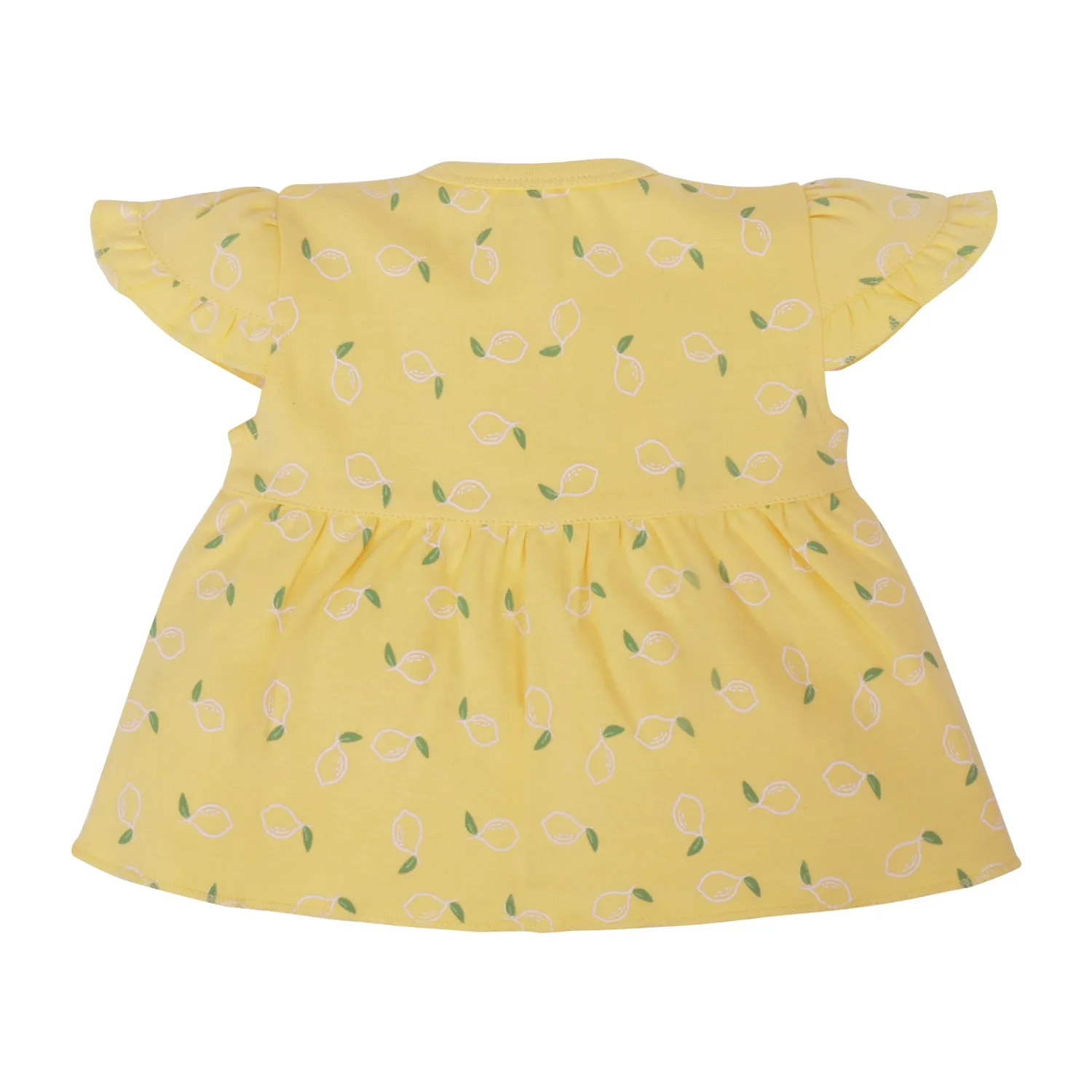 My Milestones T-shirt Half Sleeves Girls Yellow Lemon /Sage Green Stripes - 2Pc Pack