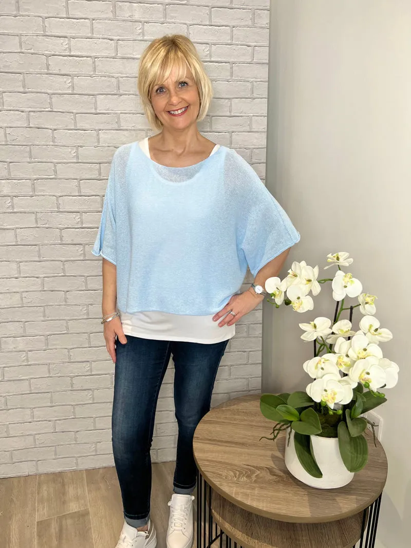 Nina Fine Knit Top Stone