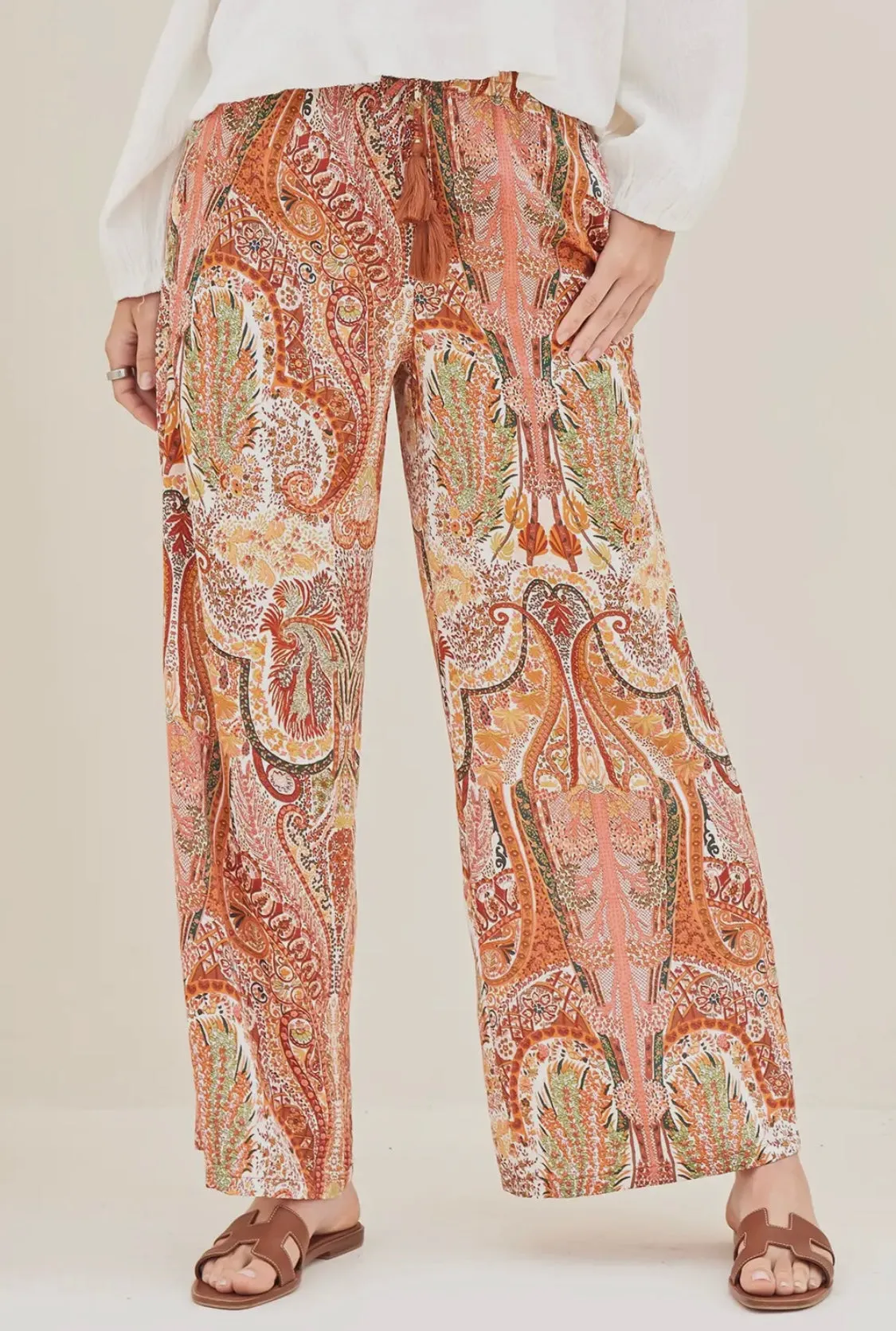 Paisley Printed Wide Pants