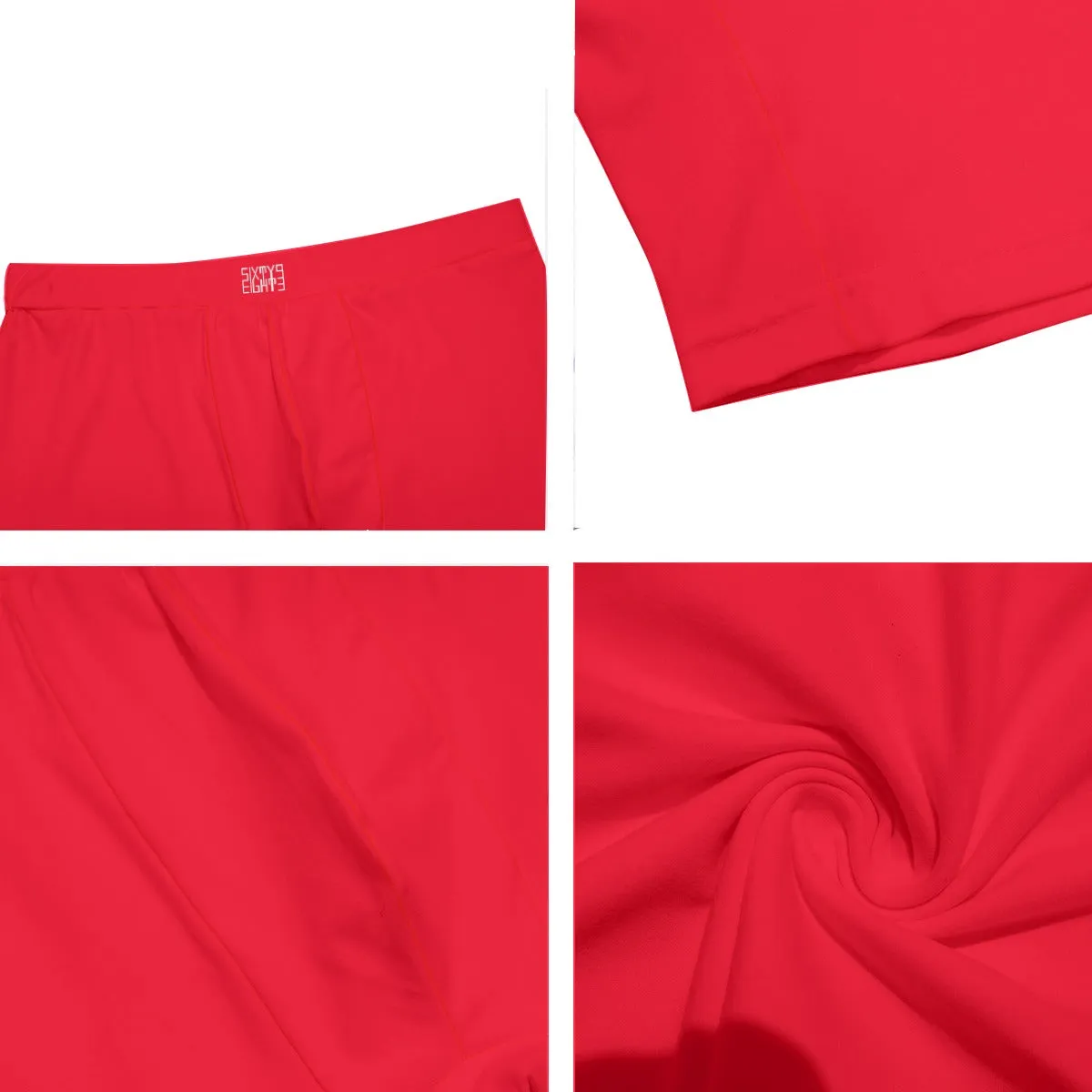 Sixty Eight 93 Logo White Red Men's Long Boxer Briefs