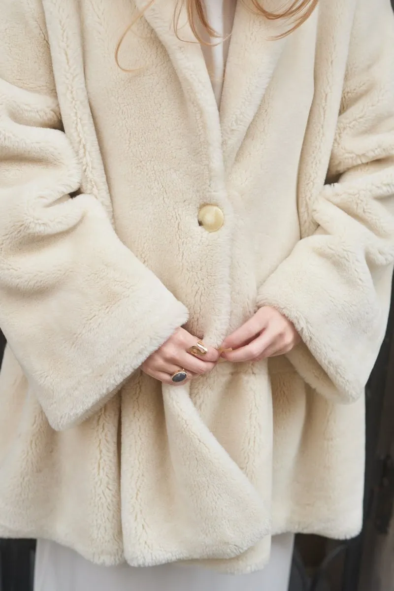 White Faux Fur Coat