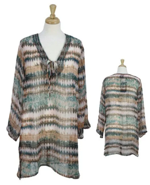 women's chiffon tops - multi-color designs Case of 24