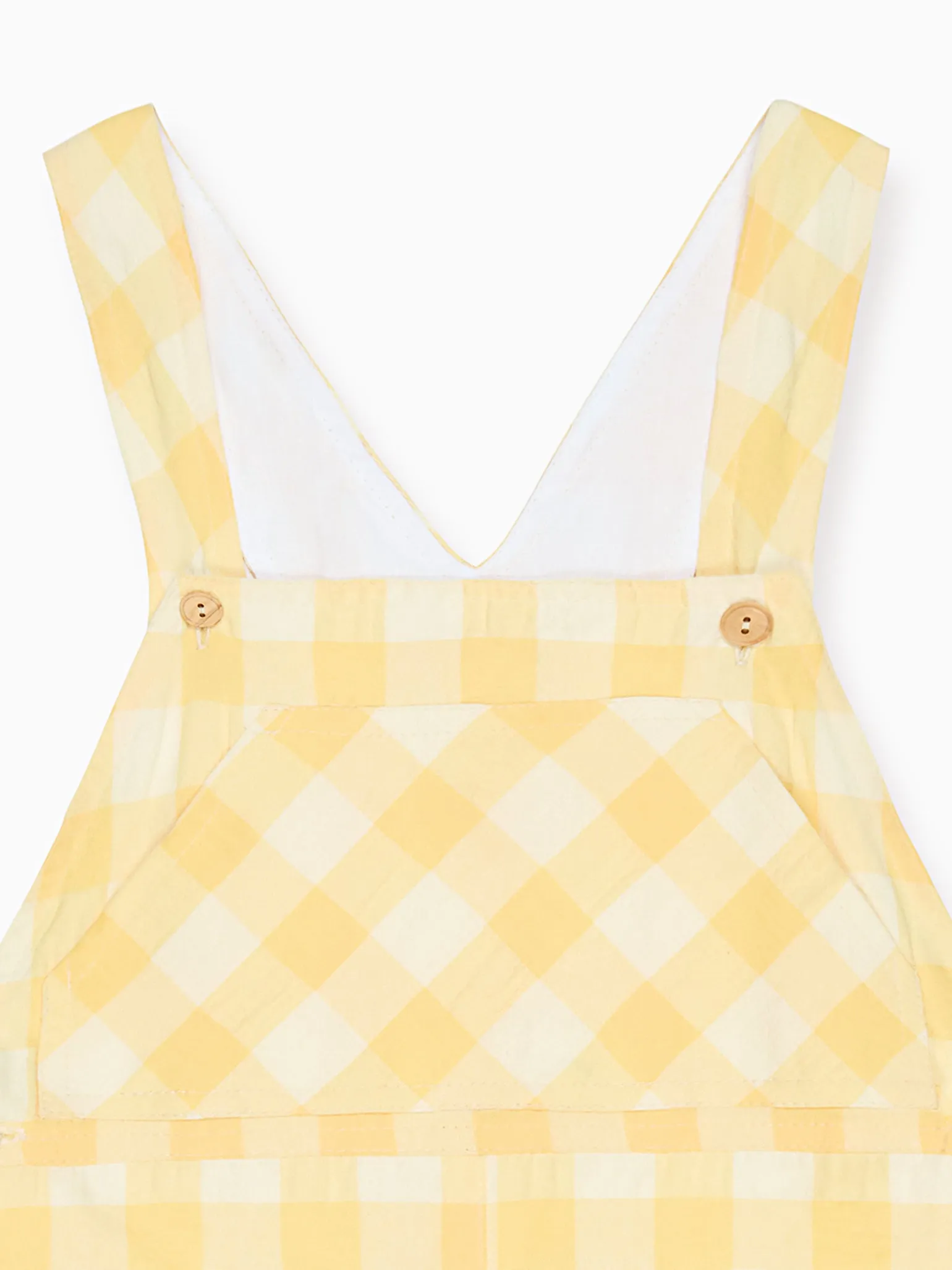Yellow Gingham Ringo Baby Dungarees