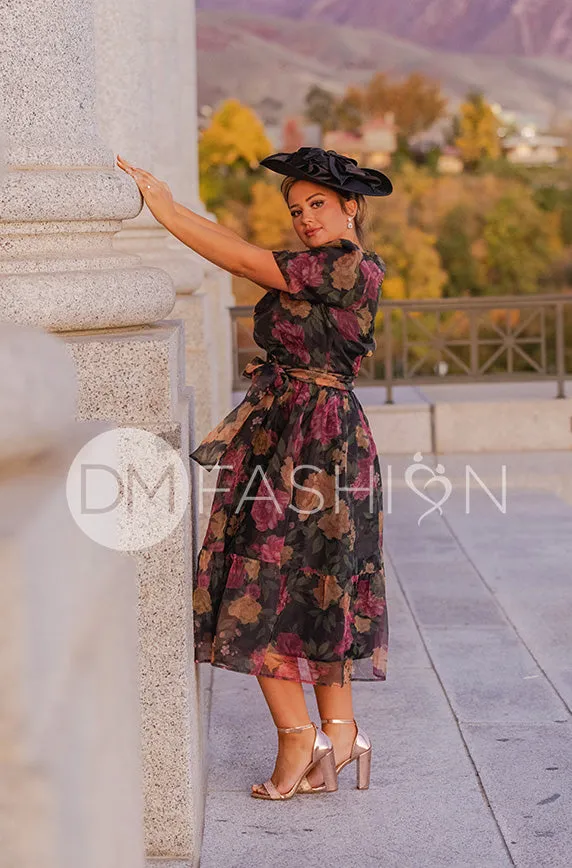 Zoe Black Floral Dress - DM Exclusive